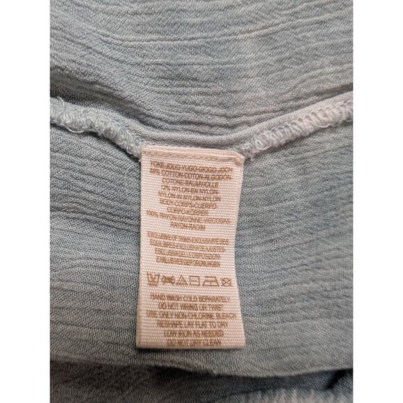 Free people Top Womens Large Blue Sleeveless Boho Blouse Lace Tank - Picture 7 of 11